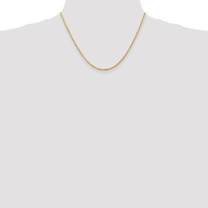 10K Gelbgold 2.0mm Extra-light Diamantiert Kordel Halskette