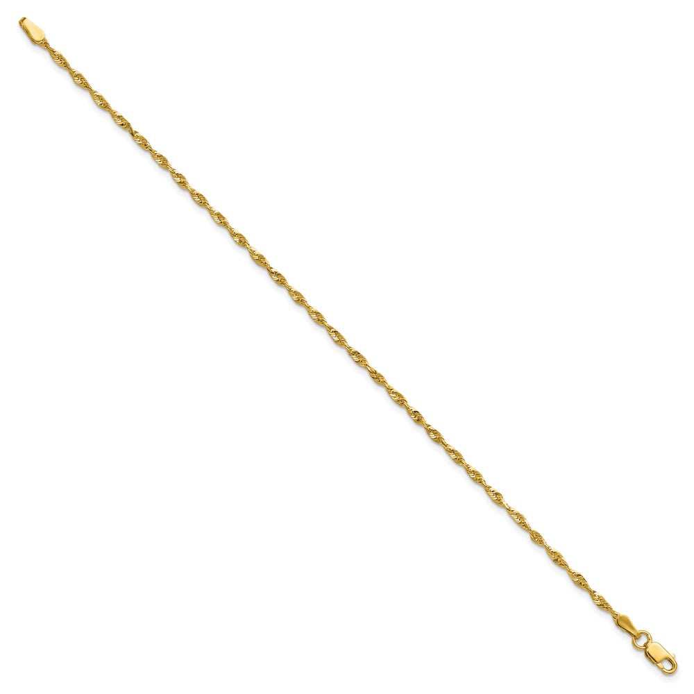10K Gelbgold 2.0mm Extra-light Diamantiert Kordel Gliederarmband