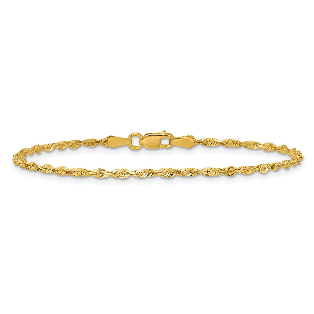 10K Gelbgold 2.0mm Extra-light Diamantiert Kordel Gliederarmband