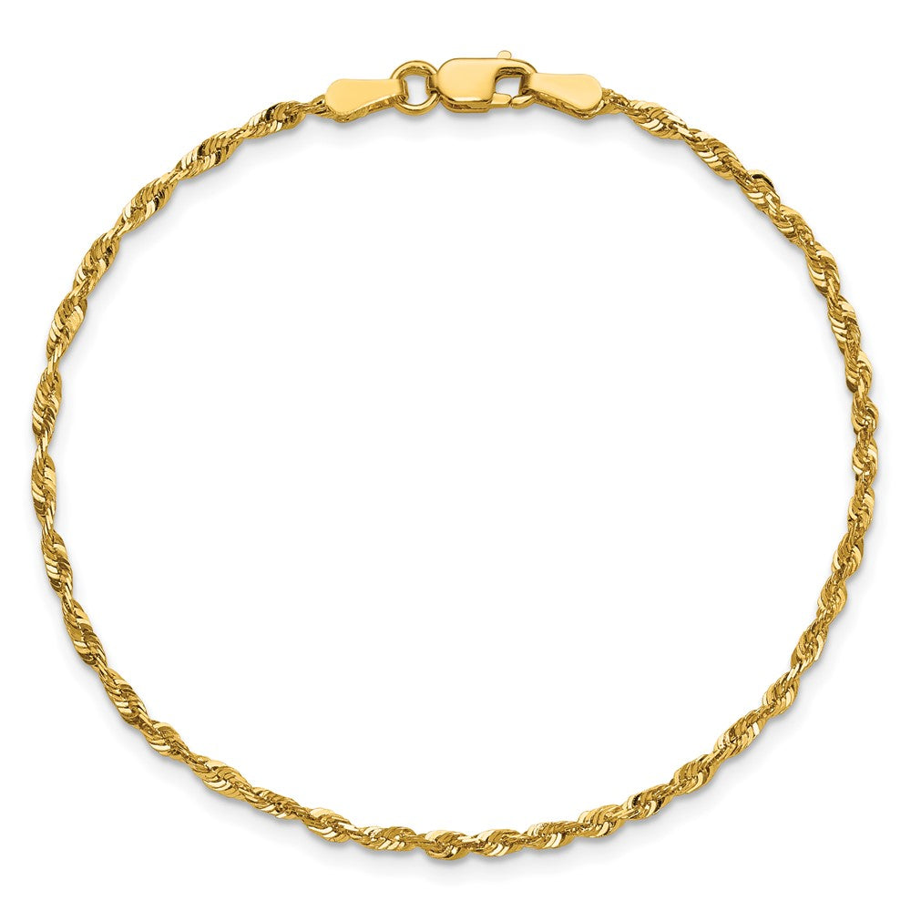 10K Gelbgold 2.0mm Extra-light Diamantiert Kordel Gliederarmband