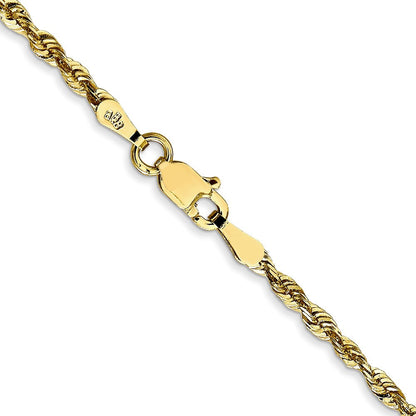10K Gelbgold 2.25mm Extra-light Diamantiert Kordel Halskette