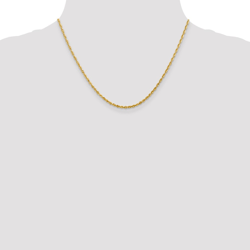 10K Gelbgold 2.25mm Extra-light Diamantiert Kordel Halskette