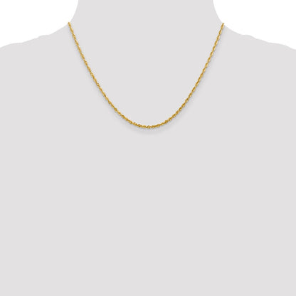 10K Gelbgold 2.25mm Extra-light Diamantiert Kordel Halskette