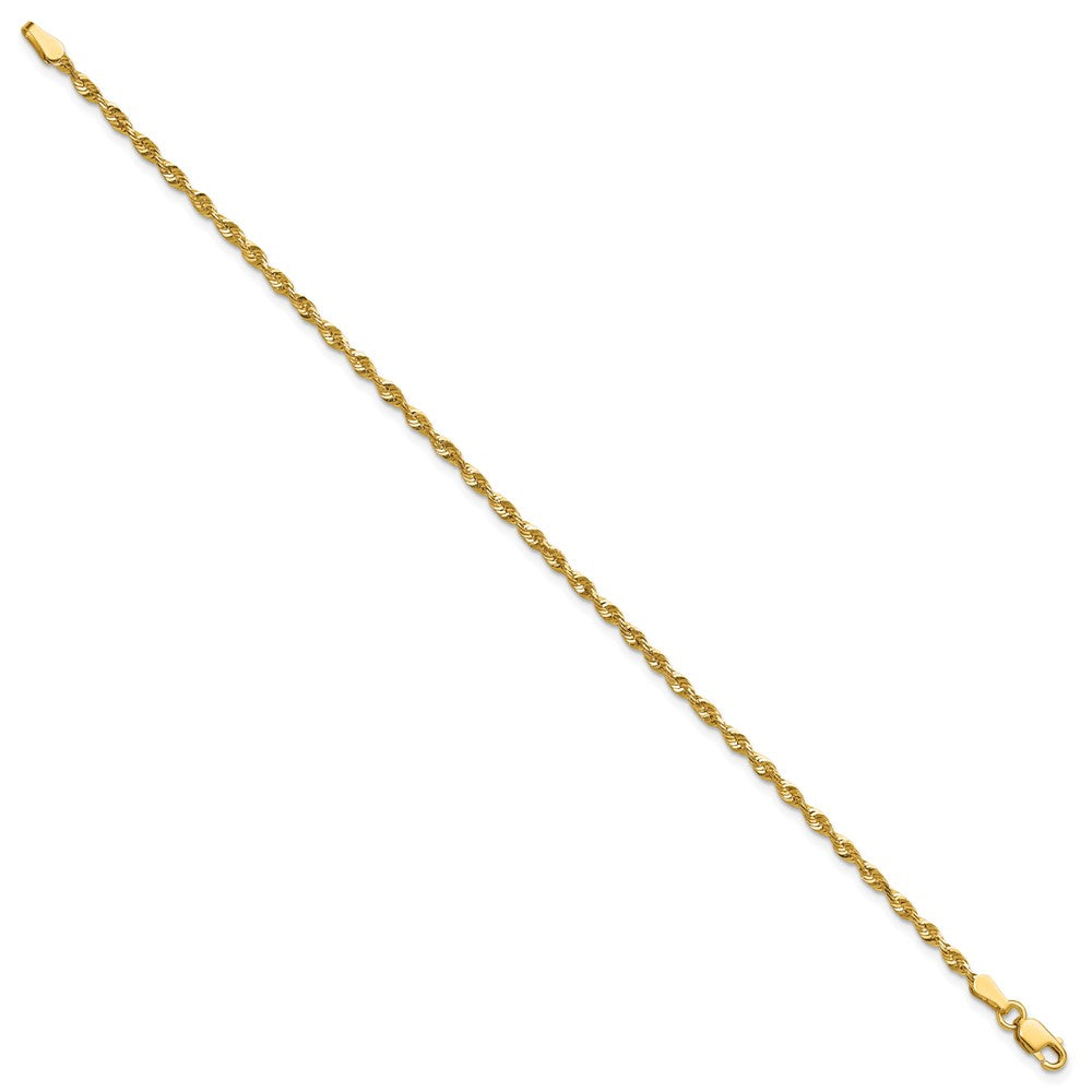 10K Gelbgold 2.25mm Extra-light Diamantiert Kordel Gliederarmband