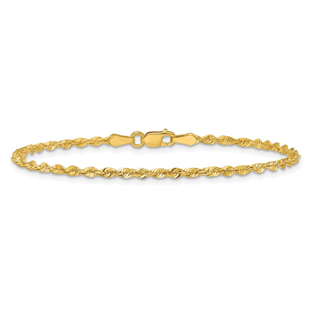10K Gelbgold 2.25mm Extra-light Diamantiert Kordel Gliederarmband