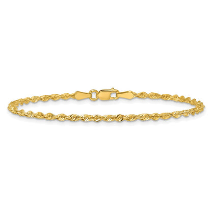10K Gelbgold 2.25mm Extra-light Diamantiert Kordel Gliederarmband