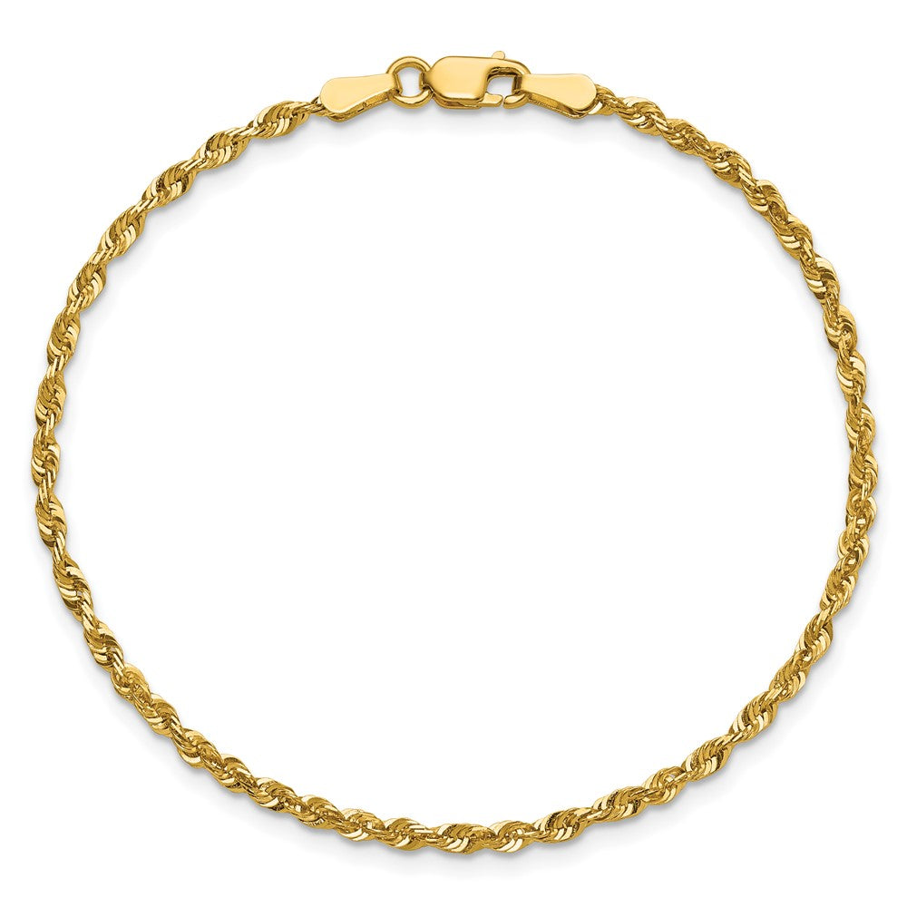 10K Gelbgold 2.25mm Extra-light Diamantiert Kordel Gliederarmband