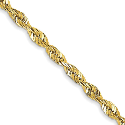 10K Gelbgold 2.25mm Extra-light Diamantiert Kordel Halskette