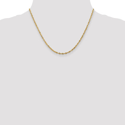 10K Gelbgold 2.50mm Extra-light Diamantiert Kordel Halskette