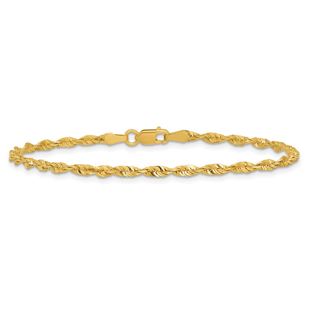 10K Gelbgold 2.50mm Extra-light Diamantiert Kordel Gliederarmband