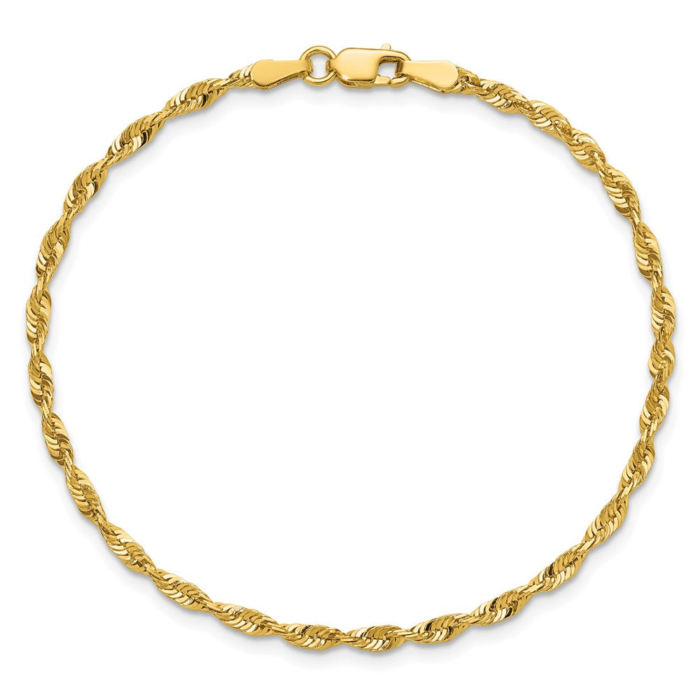 10K Gelbgold 2.50mm Extra-light Diamantiert Kordel Gliederarmband
