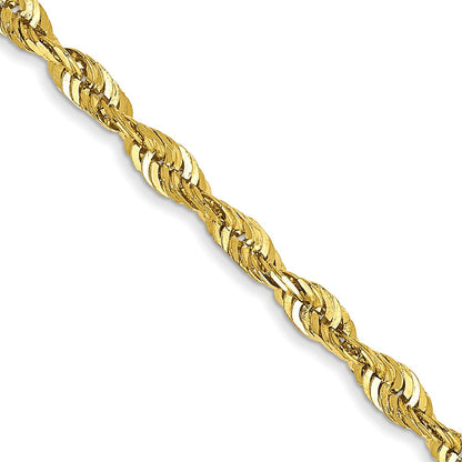 10K Gelbgold 2.50mm Extra-light Diamantiert Kordel Halskette