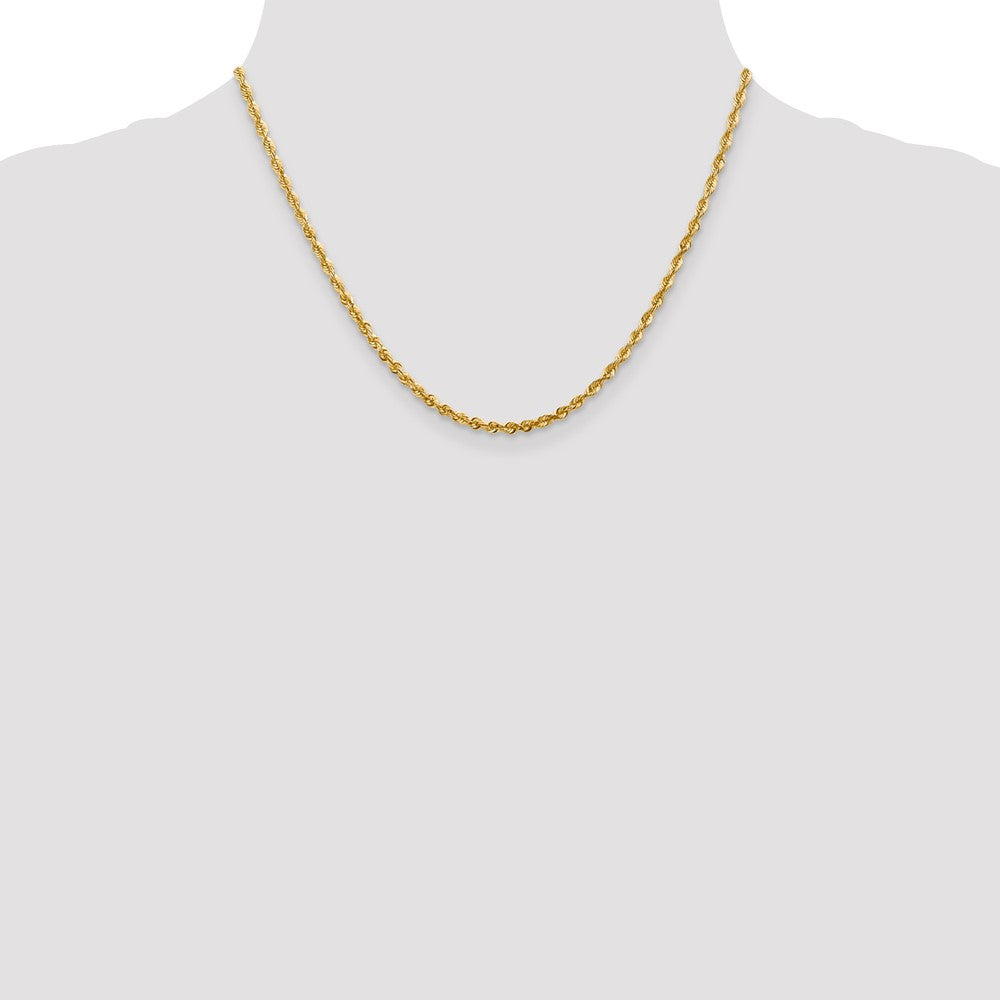 10K Gelbgold 2.75mm Extra-light Diamantiert Kordel Halskette