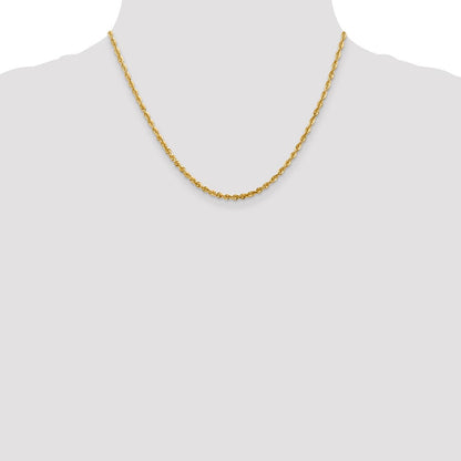 10K Gelbgold 2.75mm Extra-light Diamantiert Kordel Halskette