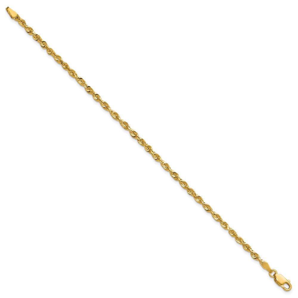 10K Gelbgold 2.75mm Extra-light Diamantiert Kordel Gliederarmband