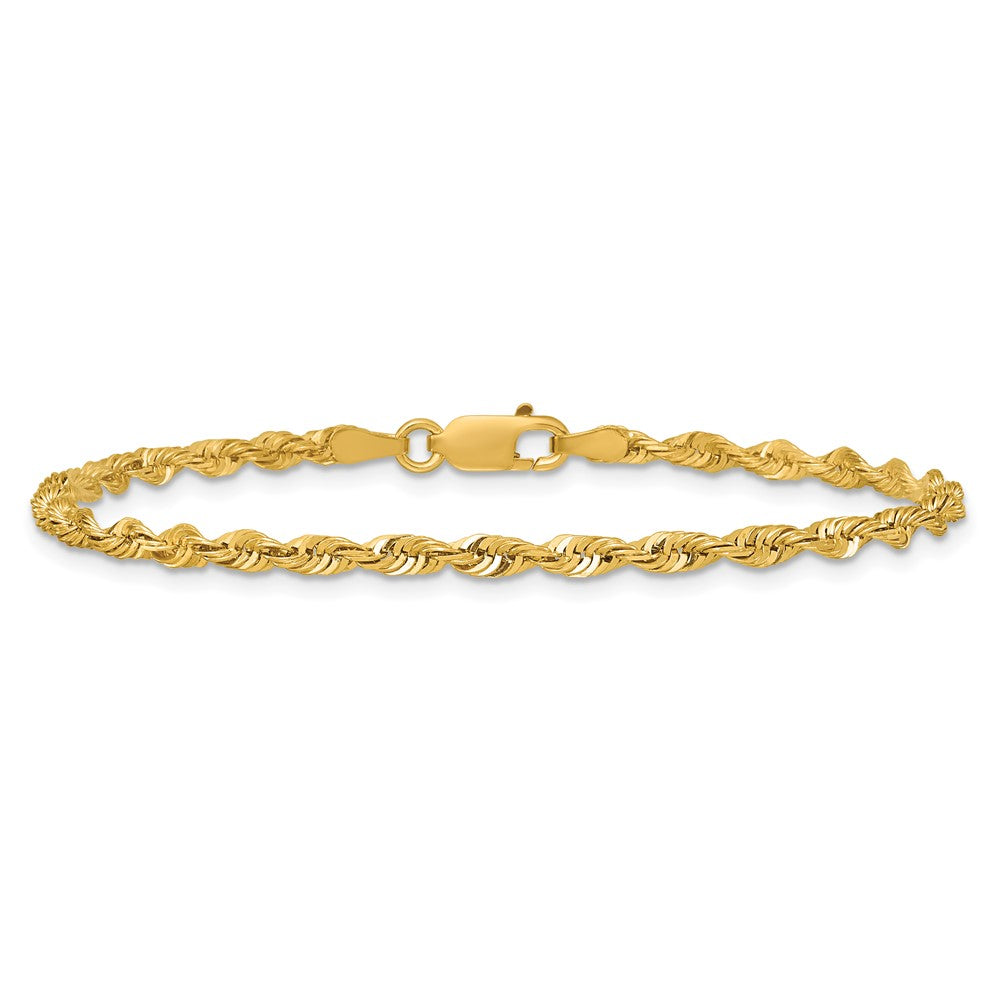 10K Gelbgold 2.75mm Extra-light Diamantiert Kordel Gliederarmband