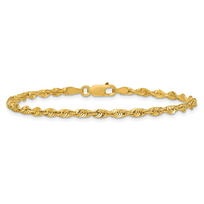10K Gelbgold 2.75mm Extra-light Diamantiert Kordel Gliederarmband