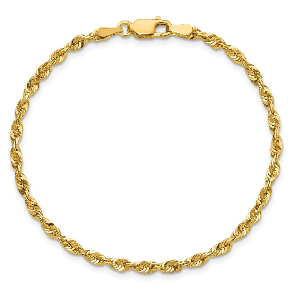 10K Gelbgold 2.75mm Extra-light Diamantiert Kordel Gliederarmband