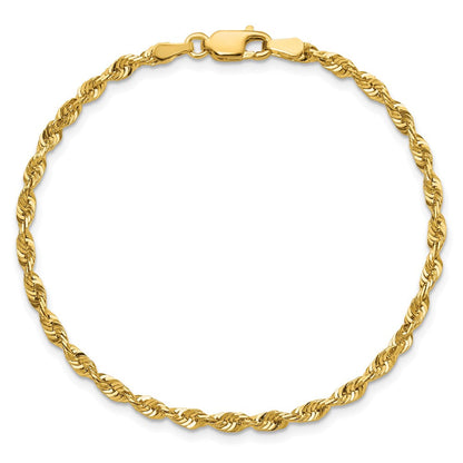 10K Gelbgold 2.75mm Extra-light Diamantiert Kordel Gliederarmband