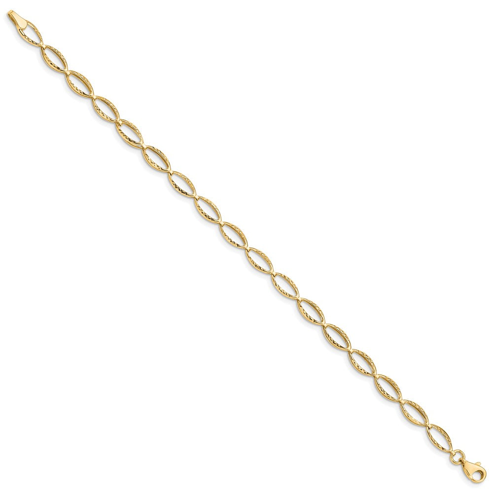 10K Gelbgold Poliert Oval Glieder Gliederarmband