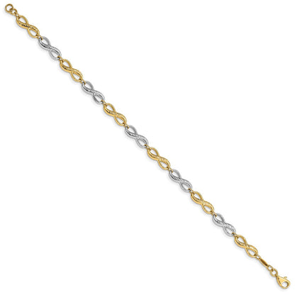 10K Bicolor Unendlichkeit Symbol Armband