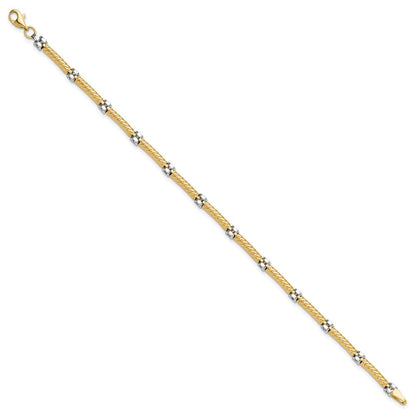 10K Bicolor 10K Poliert Fantasieglieder Gliederarmband