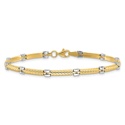10K Bicolor 10K Poliert Fantasieglieder Gliederarmband