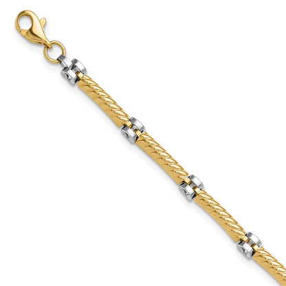 10K Bicolor 10K Poliert Fantasieglieder Gliederarmband