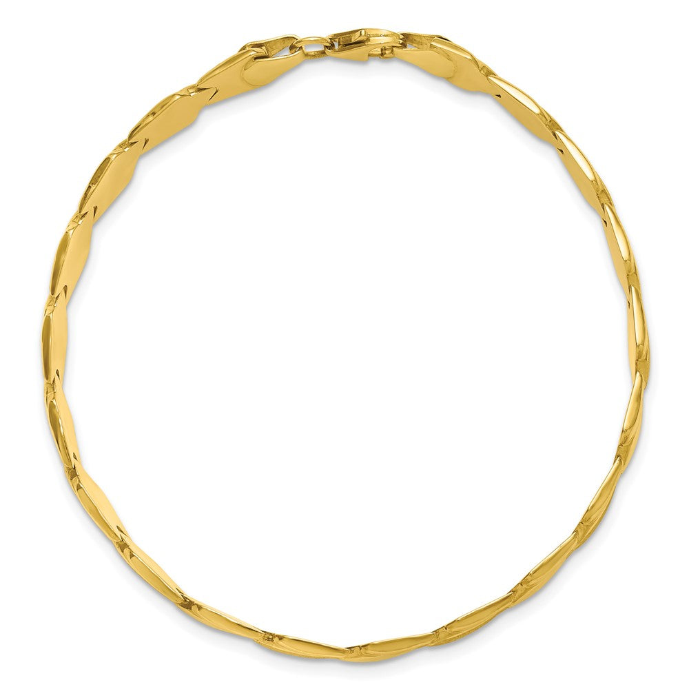 10K Gelbgold Poliert und Satiniert Fantasieglieder Gliederarmband