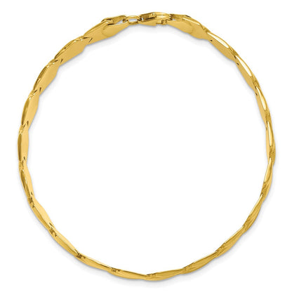 10K Gelbgold Poliert und Satiniert Fantasieglieder Gliederarmband