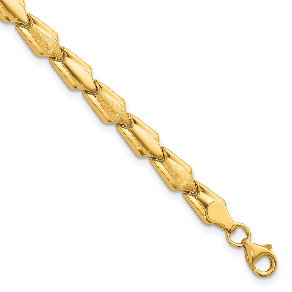 10K Gelbgold Poliert und Satiniert Fantasieglieder Gliederarmband