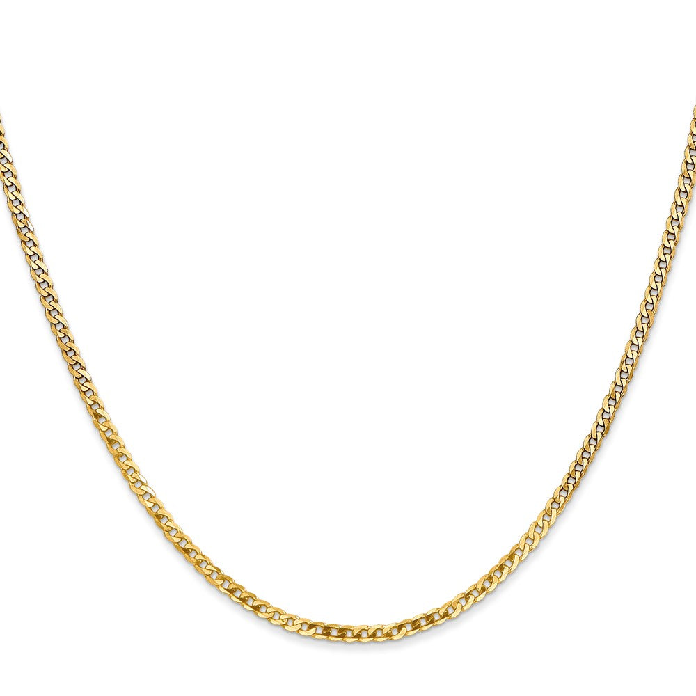 10K Gelbgold 2.2mm Flach Abgeschrägt Panzer Halskette