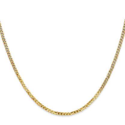 10K Gelbgold 2.2mm Flach Abgeschrägt Panzer Halskette
