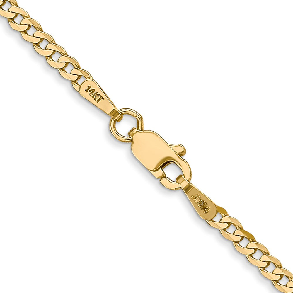 10K Gelbgold 2.2mm Flach Abgeschrägt Panzer Halskette
