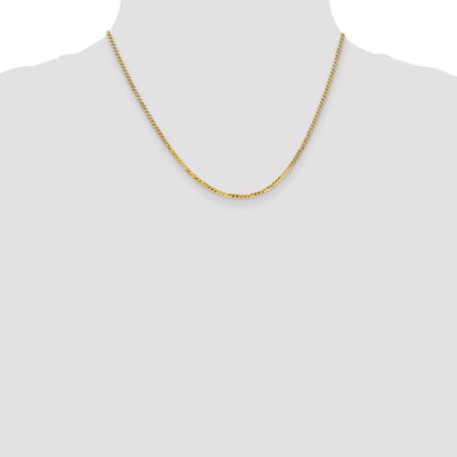 10K Gelbgold 2.2mm Flach Abgeschrägt Panzer Halskette