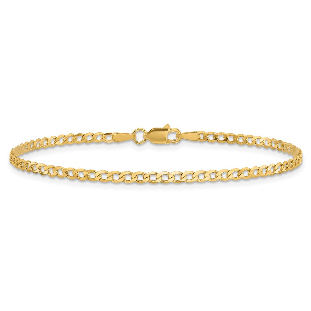 10K Gelbgold 2.2mm Flach Abgeschrägt Panzer Gliederarmband