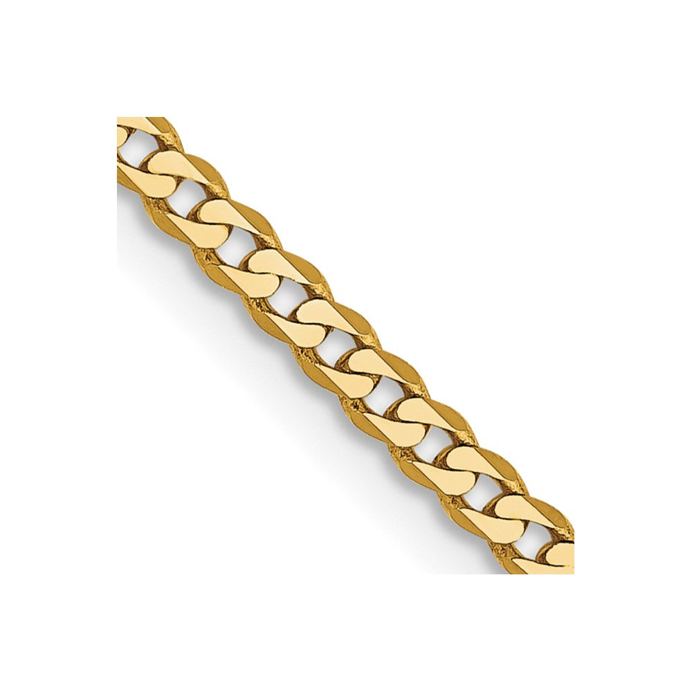 10K Gelbgold 2.2mm Flach Abgeschrägt Panzer Halskette