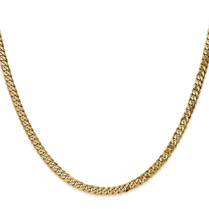 10K Gelbgold 3.9mm Flach Abgeschrägt Panzer Halskette