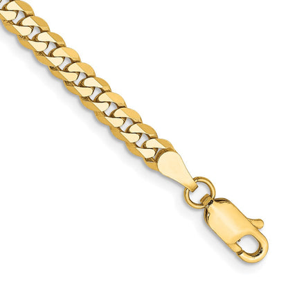 10K Gelbgold 3.9mm Flach Abgeschrägt Panzer Gliederarmband
