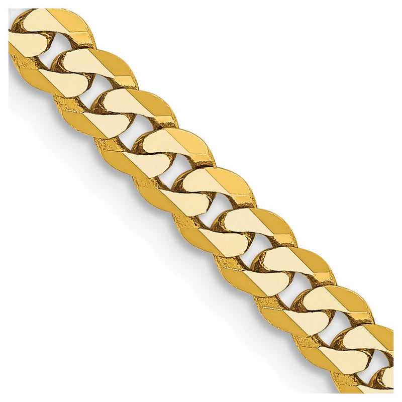 10K Gelbgold 3.9mm Flach Abgeschrägt Panzer Halskette