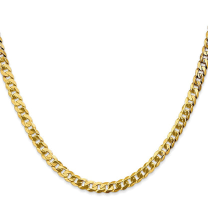 10K Gelbgold 4.75mm Flach Abgeschrägt Panzer Halskette