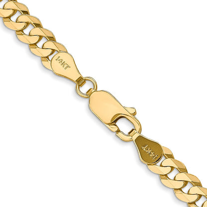 10K Gelbgold 4.75mm Flach Abgeschrägt Panzer Halskette