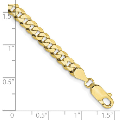 10K Gelbgold 4.75mm Flach Abgeschrägt Panzer Gliederarmband