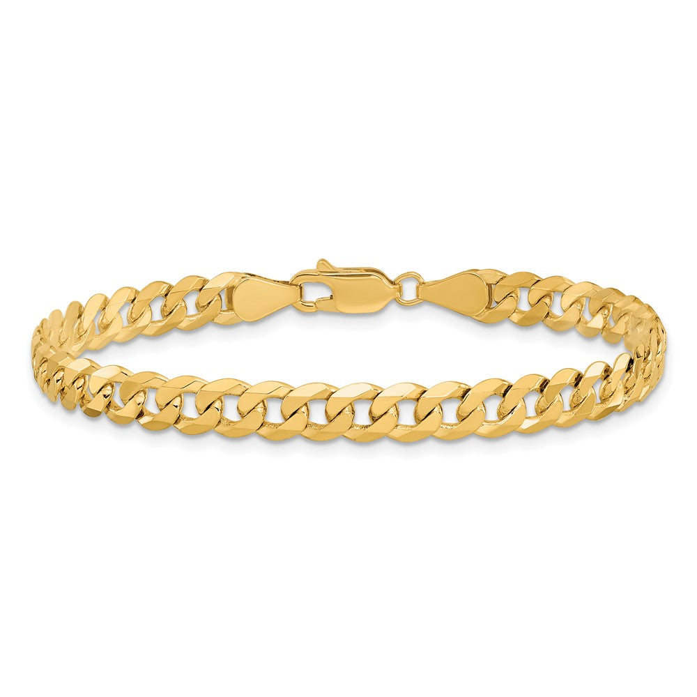 10K Gelbgold 5.75mm Flach Abgeschrägt Panzer Gliederarmband