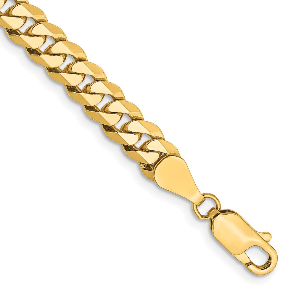 10K Gelbgold 5.75mm Flach Abgeschrägt Panzer Gliederarmband