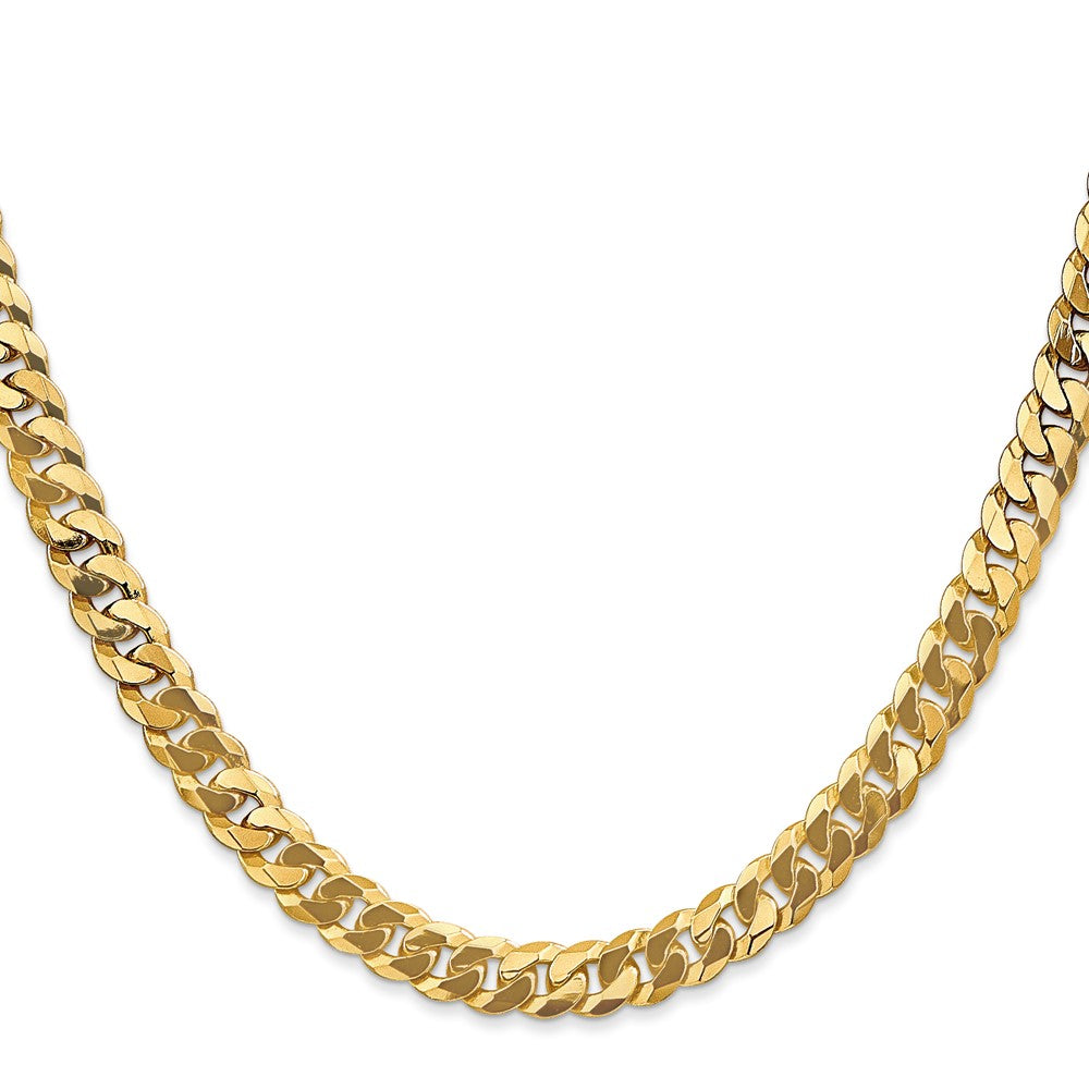 10K Gelbgold 6.25mm Flach Abgeschrägt Panzer Halskette