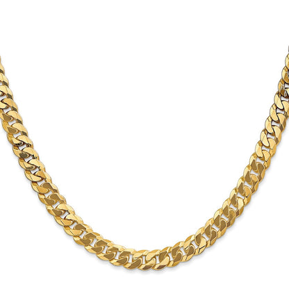 10K Gelbgold 6.25mm Flach Abgeschrägt Panzer Halskette