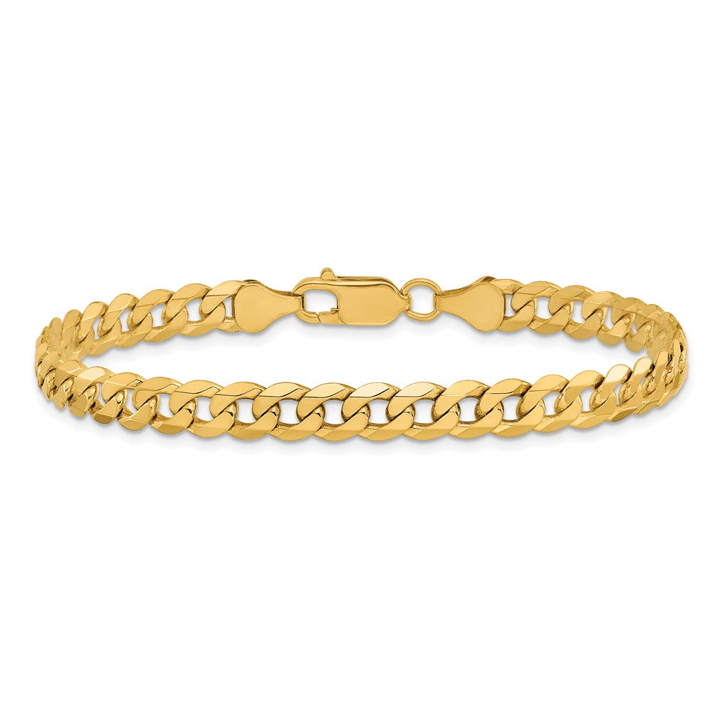 10K Gelbgold 6.25mm Flach Abgeschrägt Panzer Gliederarmband