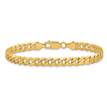 10K Gelbgold 6.25mm Flach Abgeschrägt Panzer Gliederarmband
