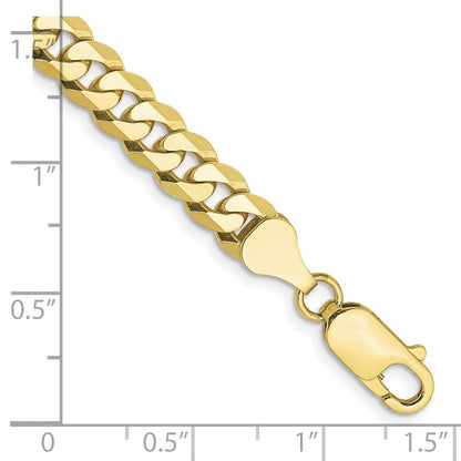 10K Gelbgold 6.25mm Flach Abgeschrägt Panzer Gliederarmband